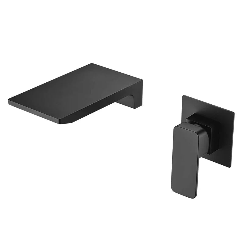 BAKALA Bright Chrome Bathroom Waterfall Basin Mixer Faucet Single Lever Wall Mounted Washing Basin Taps Waterfall Bath Mixer Tap