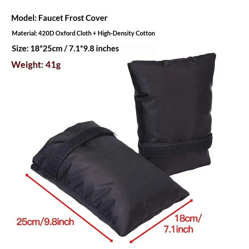 Reusable Outdoor Faucet Cover in Black for Winter; Waterproof Insulation Protector Preventing Freeze for Garden Tap