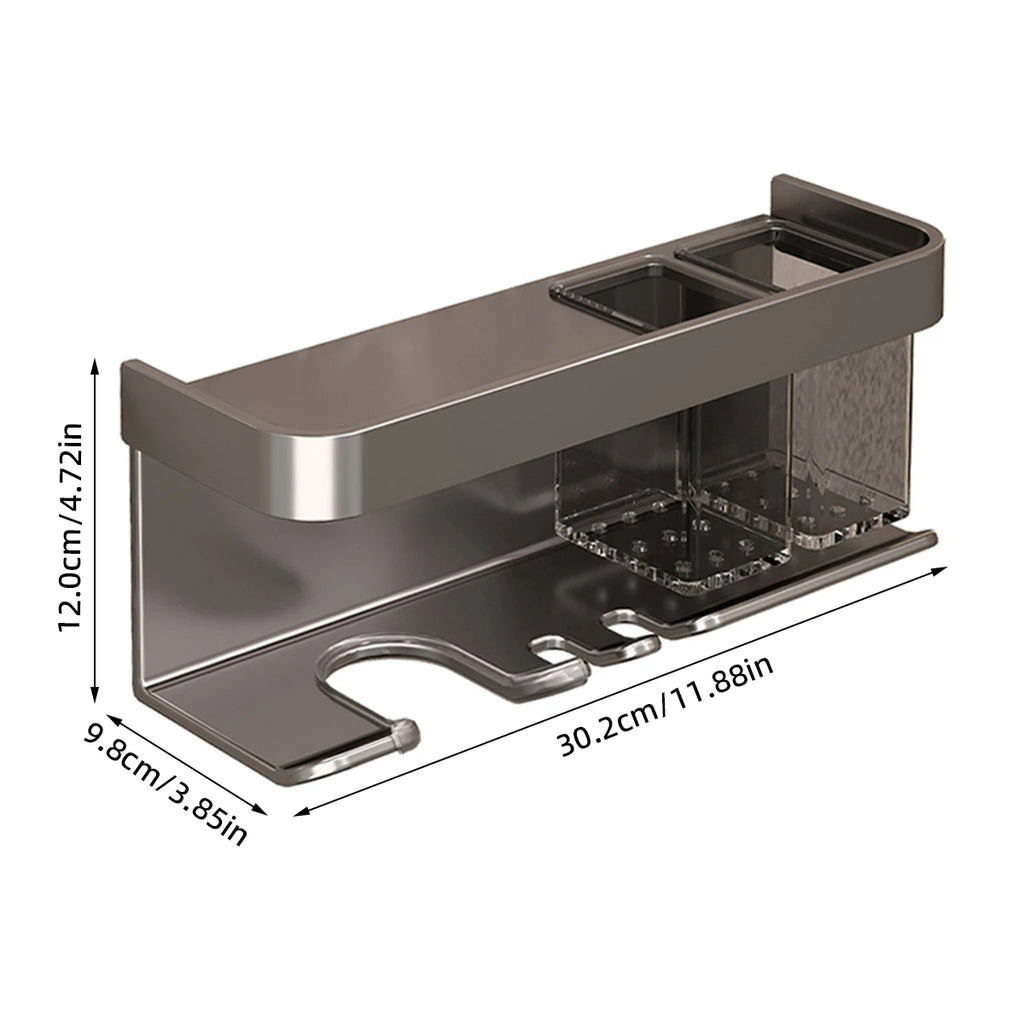 Bathroom Shelf Makeup Storage Organizer Aluminum Alloy Hair Dryer Holder Bathroom Accessories Wall Shelf