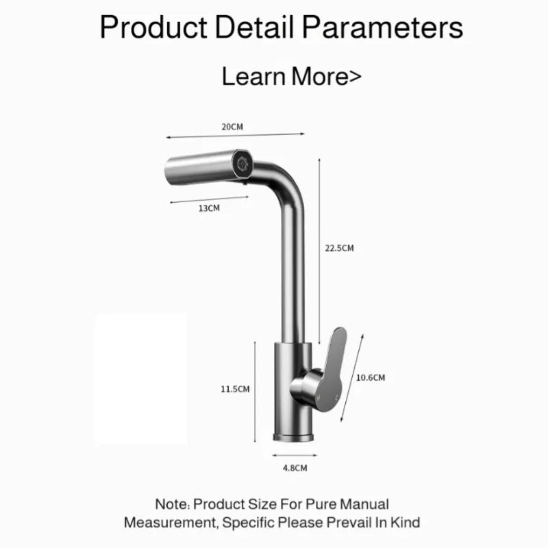 Kitchen Pull-out Faucet Four-setting Hot and Cold Sink Faucet Telescopic Waterfall Faucet Splash-proof for Various Countertops