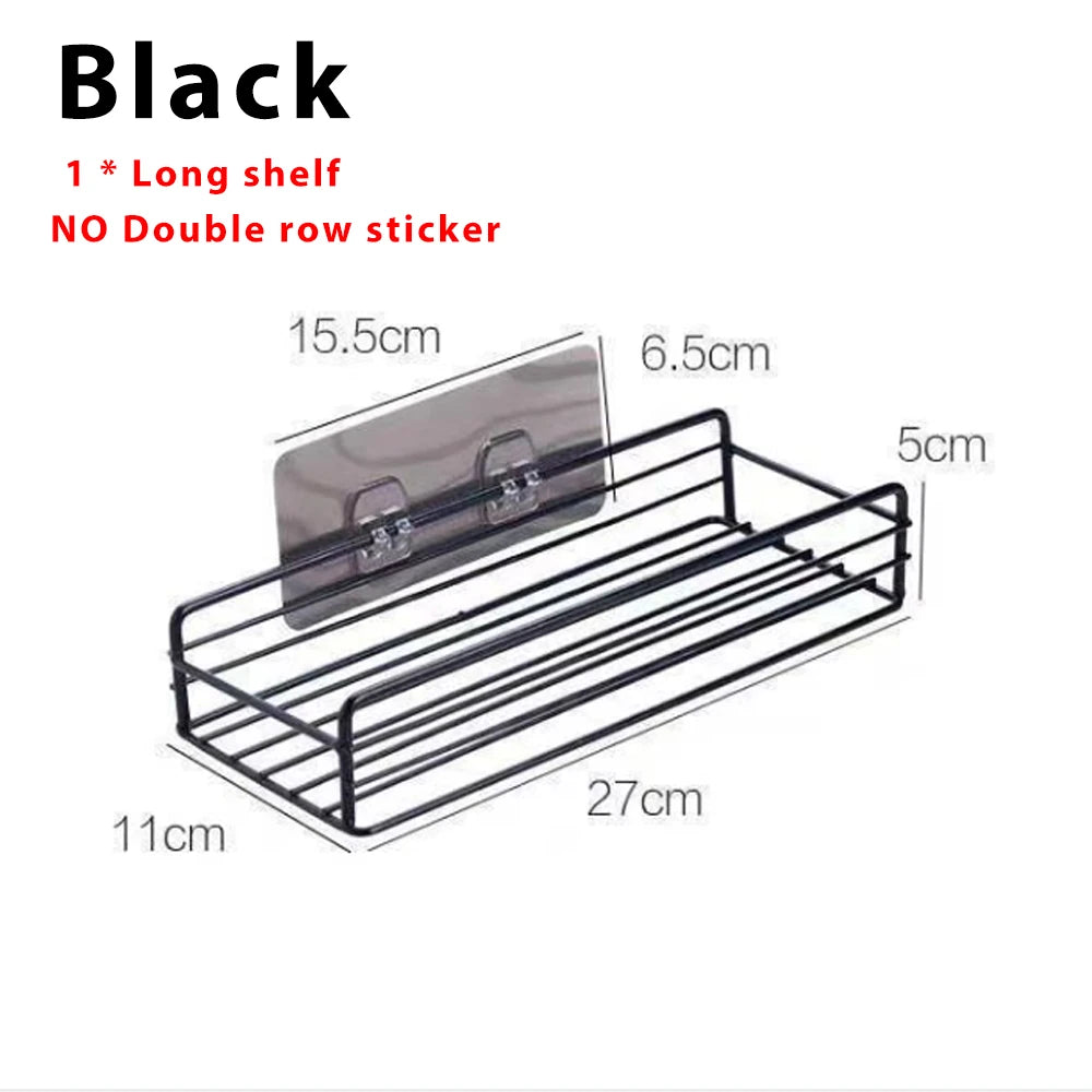 Toilet Storage Rack Bathroom Shelf No-Drill Corner Shelf Shower Wall Mounted Shelf Bracket Bathroom Accessory Organizer Shampoo