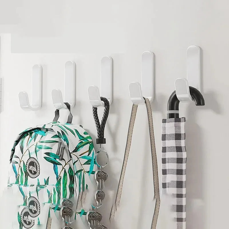 Self Adhesive Strong Wall Organizer Hook Behinddoor Key Cloth Hanger Hook Bathroom Robe Towel Holder Rack Kitchen Home Organizer