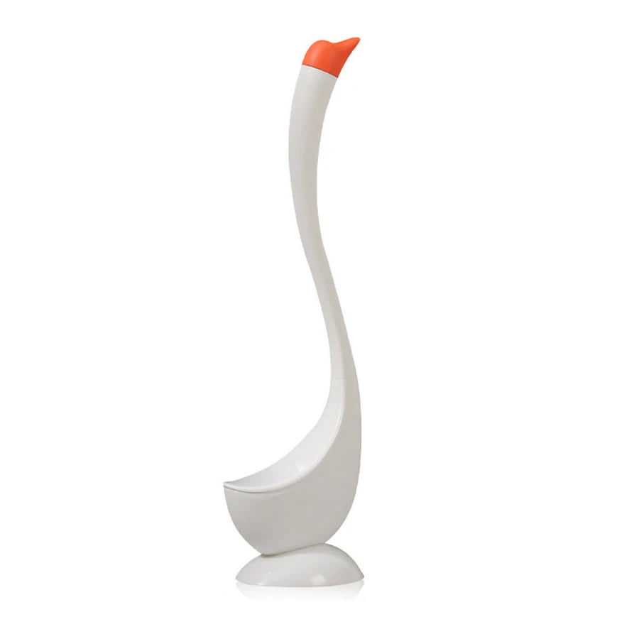 Swan Shaped Toilet Brush Set with Holder, Long Handle Bathroom Cleaning Brush Easy To Use Toilet Bowl Cleaner Accessories
