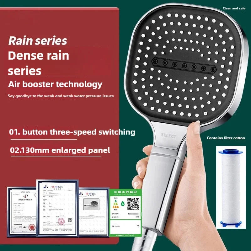 High Pressure Shower Head 3 Modes Adjustable Filter Shower Head Set New Bathroom Shower Head Accessories Sprayer