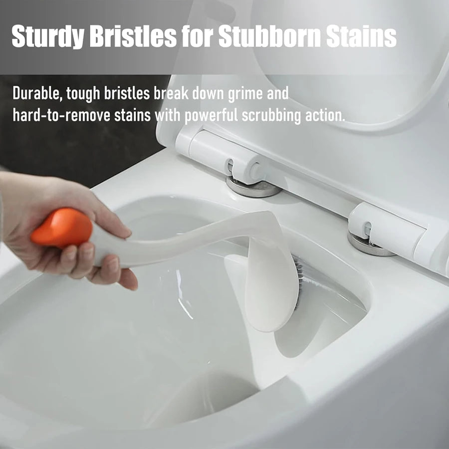 Swan Shaped Toilet Brush Set with Holder, Long Handle Bathroom Cleaning Brush Easy To Use Toilet Bowl Cleaner Accessories