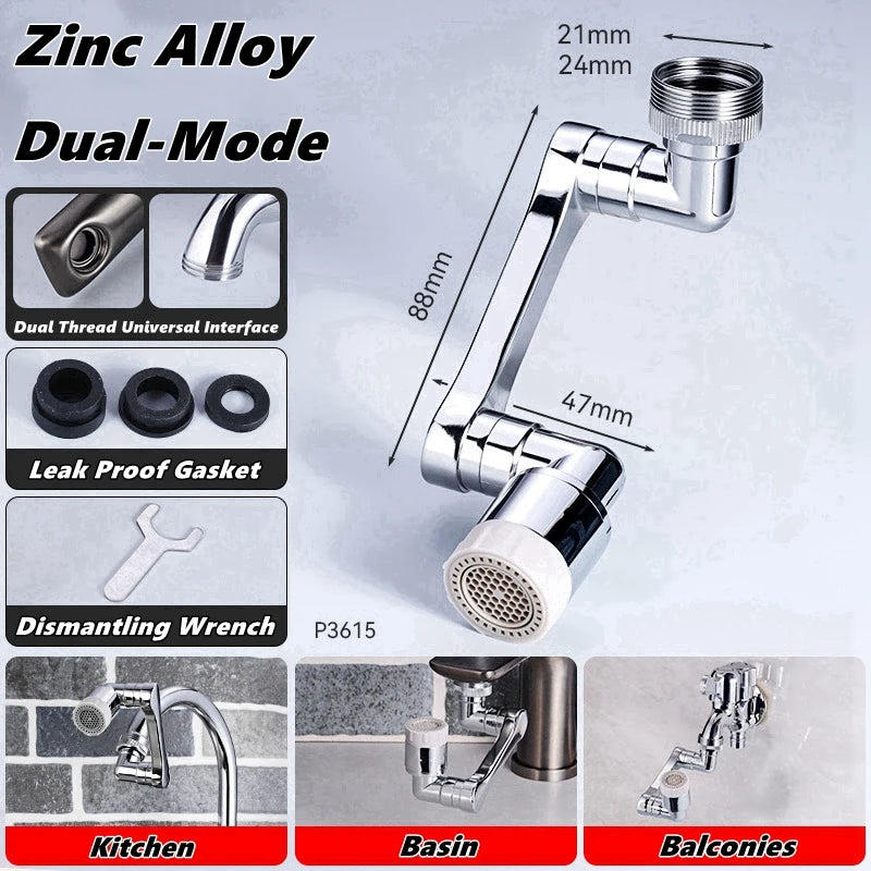 Universal Rotation Faucet Extender Sprayer Head Faucet Aerator Swivel Robotic Arm Water Filter Sink Water Tap Bubbler Sink Fit