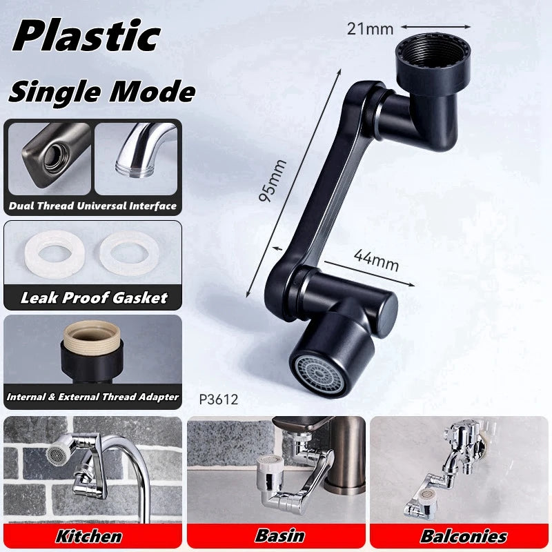 Universal Rotation Faucet Extender Sprayer Head Faucet Aerator Swivel Robotic Arm Water Filter Sink Water Tap Bubbler Sink Fit