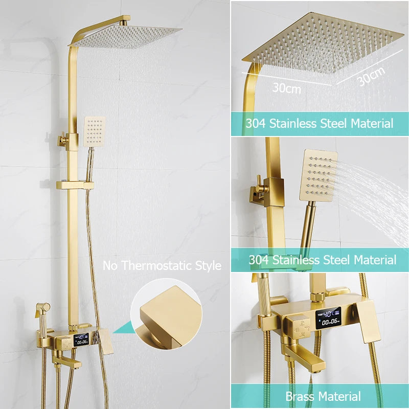 OXG Shower Faucet Digital Display Bathroom Shower Set Rain Shower Set Shower System Thermostatic/No Thermostatic Shower Column
