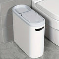 10L Bathroom Trash Can, Household Creative Gap Waste Bin, Press Type Garbage Can with Lid, Simple Paper Basket Kitchen Trash Can