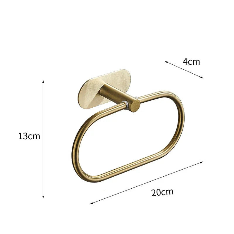 Bath Towel Bar 304 Stainless Steel Towel Rack Towel Ring Toilet Paper Holder Brushed Gold Bathroom Hardware Accessories Set