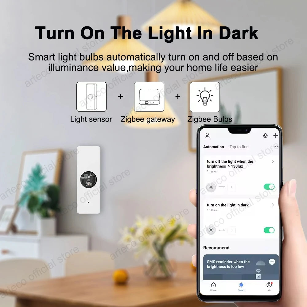 Tuya ZigBee Light Lux Sensor Luminance Sensor Illumination Brightness Detector Home Automation with Smart Life Devices Linkage
