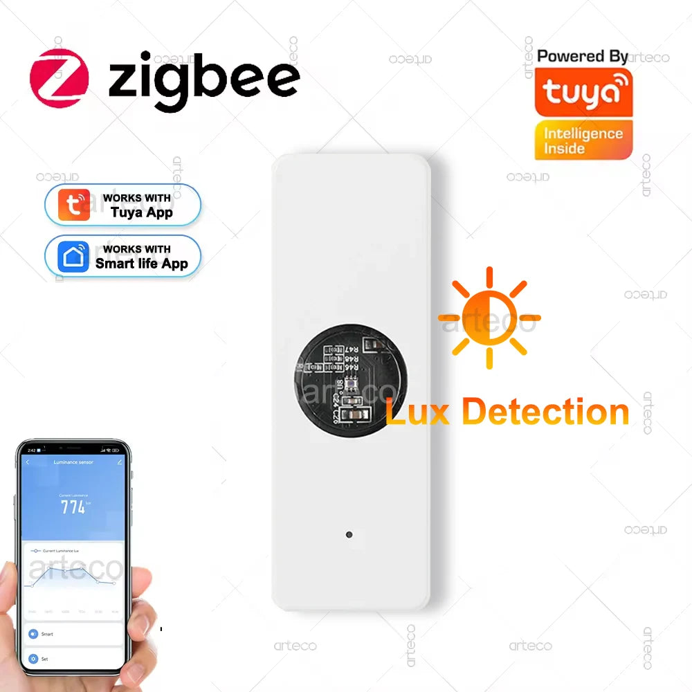Tuya ZigBee Light Lux Sensor Luminance Sensor Illumination Brightness Detector Home Automation with Smart Life Devices Linkage
