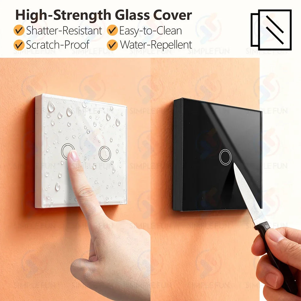 433Mhz 86-Type Wireless Touch Panel Remote Control Light Switch 110V~250V 10A Mini RF Relay Interruptor for Lamp/Home Appliance