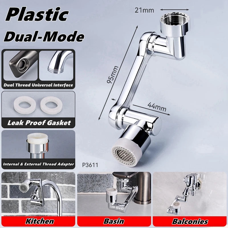 Universal Rotation Faucet Extender Sprayer Head Faucet Aerator Swivel Robotic Arm Water Filter Sink Water Tap Bubbler Sink Fit