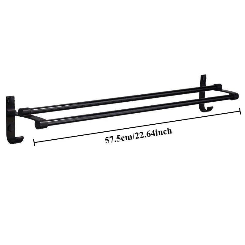 Bathroom Wall-mountedS torageRackWall-mountedTowelBarToiletBathTowelRackTowelRingClothesRack Canbeinstalledwithorwithoutdrilling