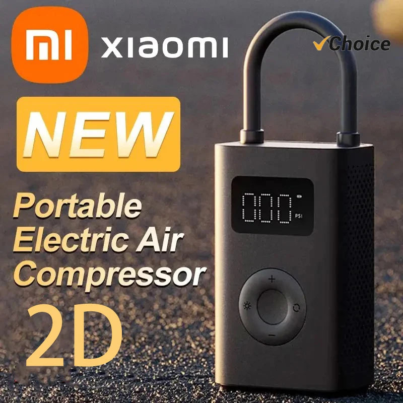 New 2025 Xiaomi Mijia Air Pump 2D 25%Speed Boost Portable Electric Air Compressor Treasure 150PSI Type-C LED Multitool Inflator