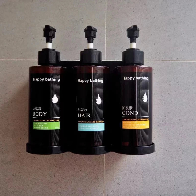 No Drill Wall - Automatic Soap Dispenser Shampoo & Shower Gel Dispenser Set Hand Sanitizer Box Design for Bathroom Organization