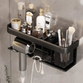 Bathroom Shelf Makeup Storage Organizer Aluminum Alloy Hair Dryer Holder Bathroom Accessories Wall Shelf