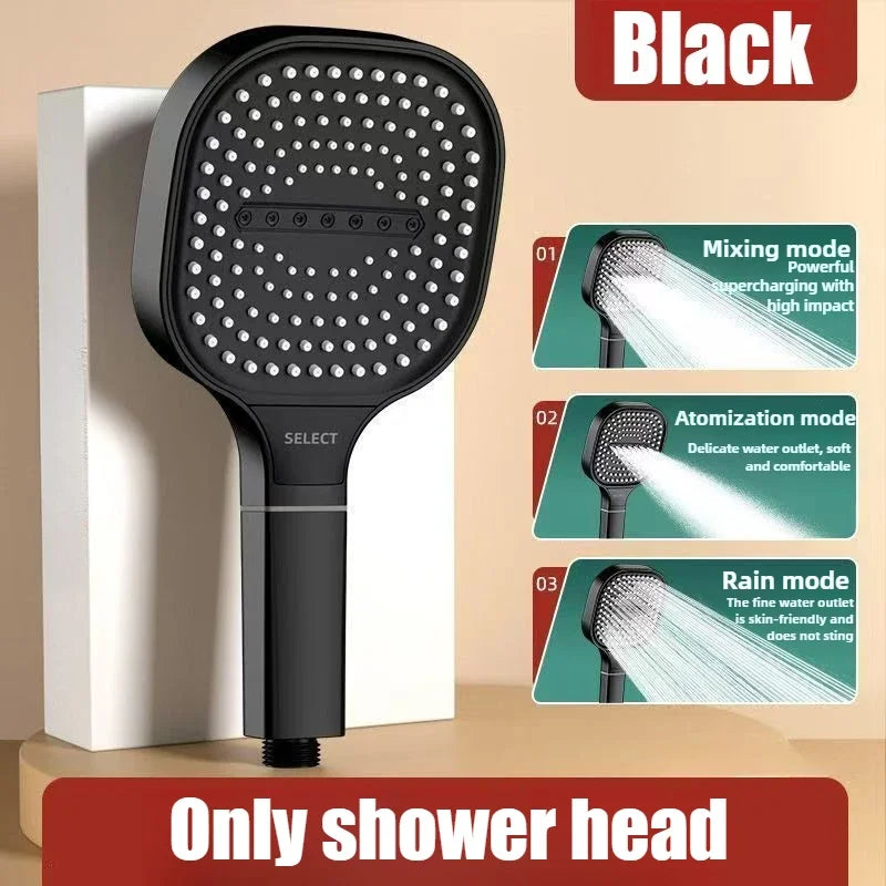 High Pressure Shower Head 3 Modes Adjustable Filter Shower Head Set New Bathroom Shower Head Accessories Sprayer