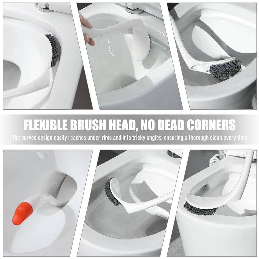 Swan Shaped Toilet Brush Set with Holder, Long Handle Bathroom Cleaning Brush Easy To Use Toilet Bowl Cleaner Accessories