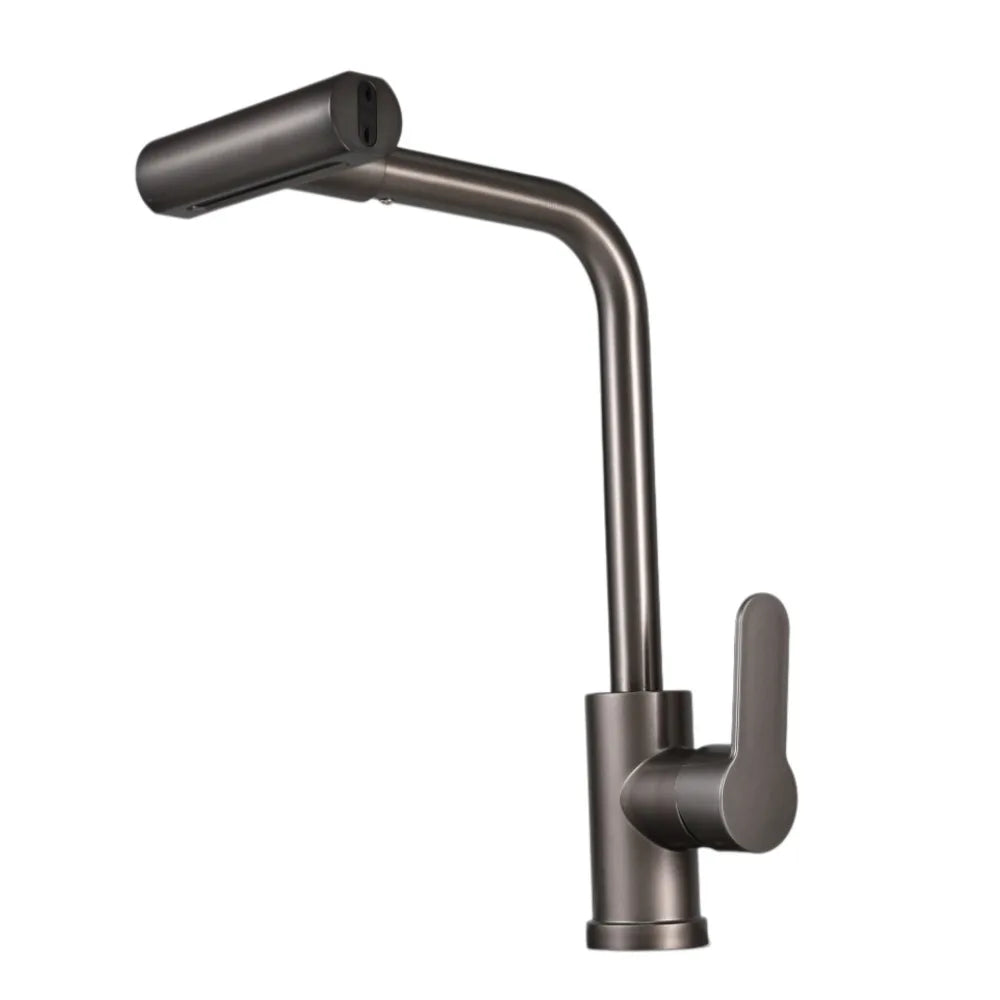 Kitchen Pull-out Faucet Four-setting Hot and Cold Sink Faucet Telescopic Waterfall Faucet Splash-proof for Various Countertops