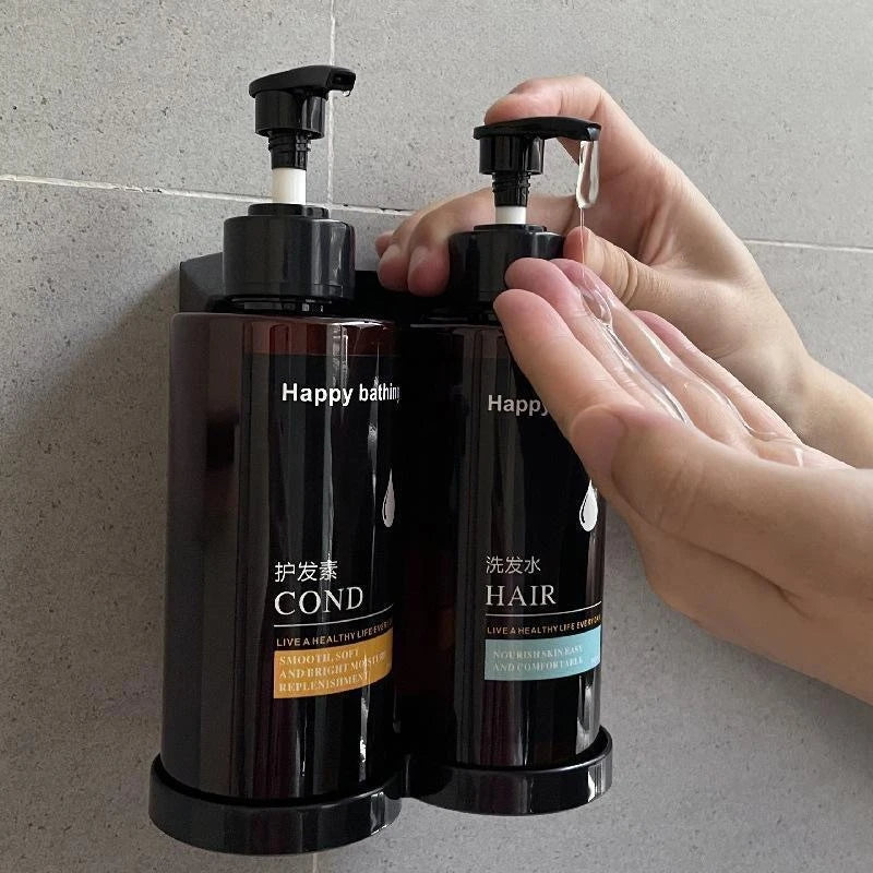 No Drill Wall - Automatic Soap Dispenser Shampoo & Shower Gel Dispenser Set Hand Sanitizer Box Design for Bathroom Organization