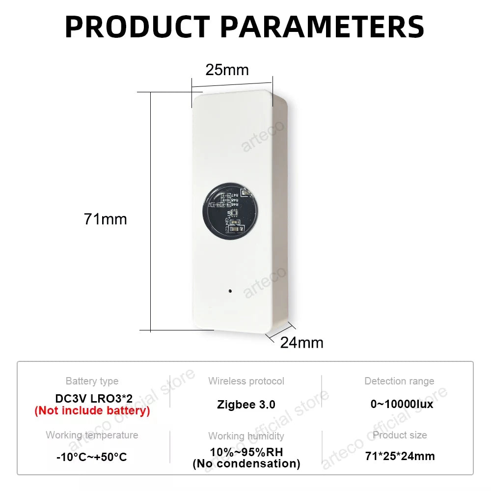Tuya ZigBee Light Lux Sensor Luminance Sensor Illumination Brightness Detector Home Automation with Smart Life Devices Linkage
