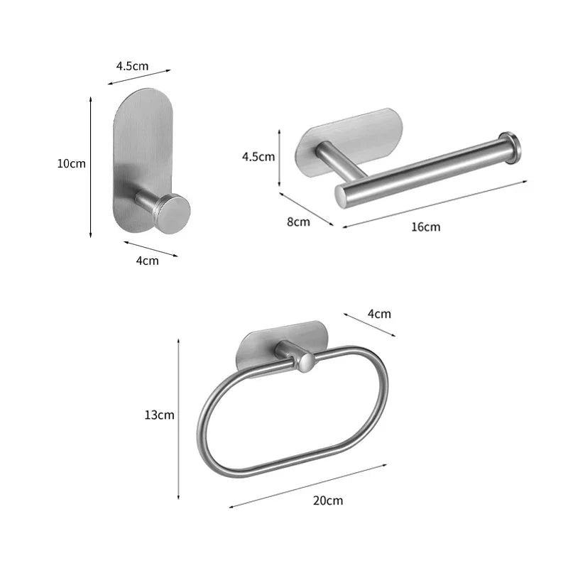 Bath Towel Bar 304 Stainless Steel Towel Rack Towel Ring Toilet Paper Holder Brushed Gold Bathroom Hardware Accessories Set