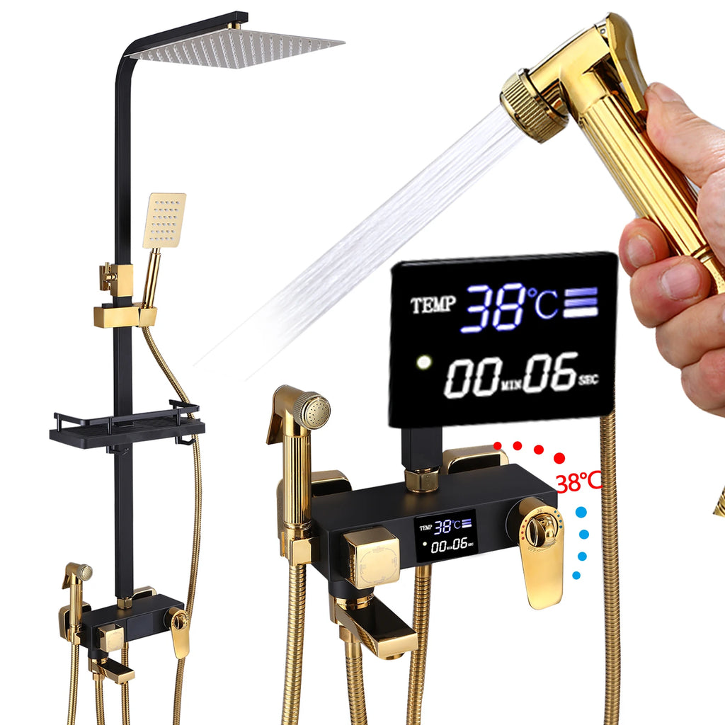 OXG Shower Faucet Digital Display Bathroom Shower Set Rain Shower Set Shower System Thermostatic/No Thermostatic Shower Column
