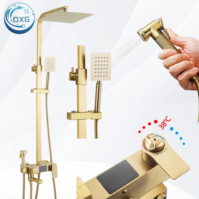 OXG Shower Faucet Digital Display Bathroom Shower Set Rain Shower Set Shower System Thermostatic/No Thermostatic Shower Column