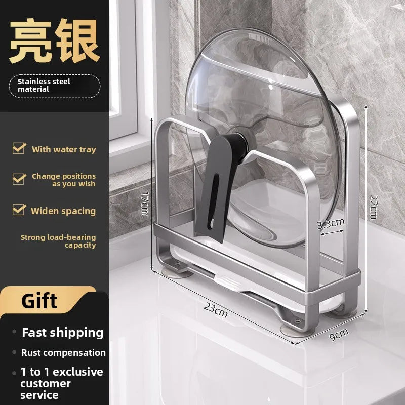 Kitchen knife holder, storage rack, multifunctional kitchen knife cutting board, pot cover integrated storage rack, countertop