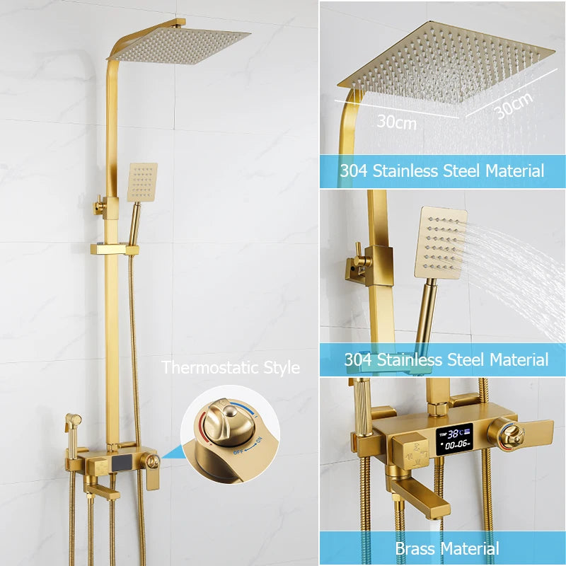 OXG Shower Faucet Digital Display Bathroom Shower Set Rain Shower Set Shower System Thermostatic/No Thermostatic Shower Column