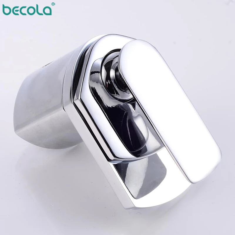 Becola All Copper Gold/Chrome/Brushed Duckbill Waterfall Faucet Hot and Cold Bathroom Washbasin Under Counter Basin Faucet