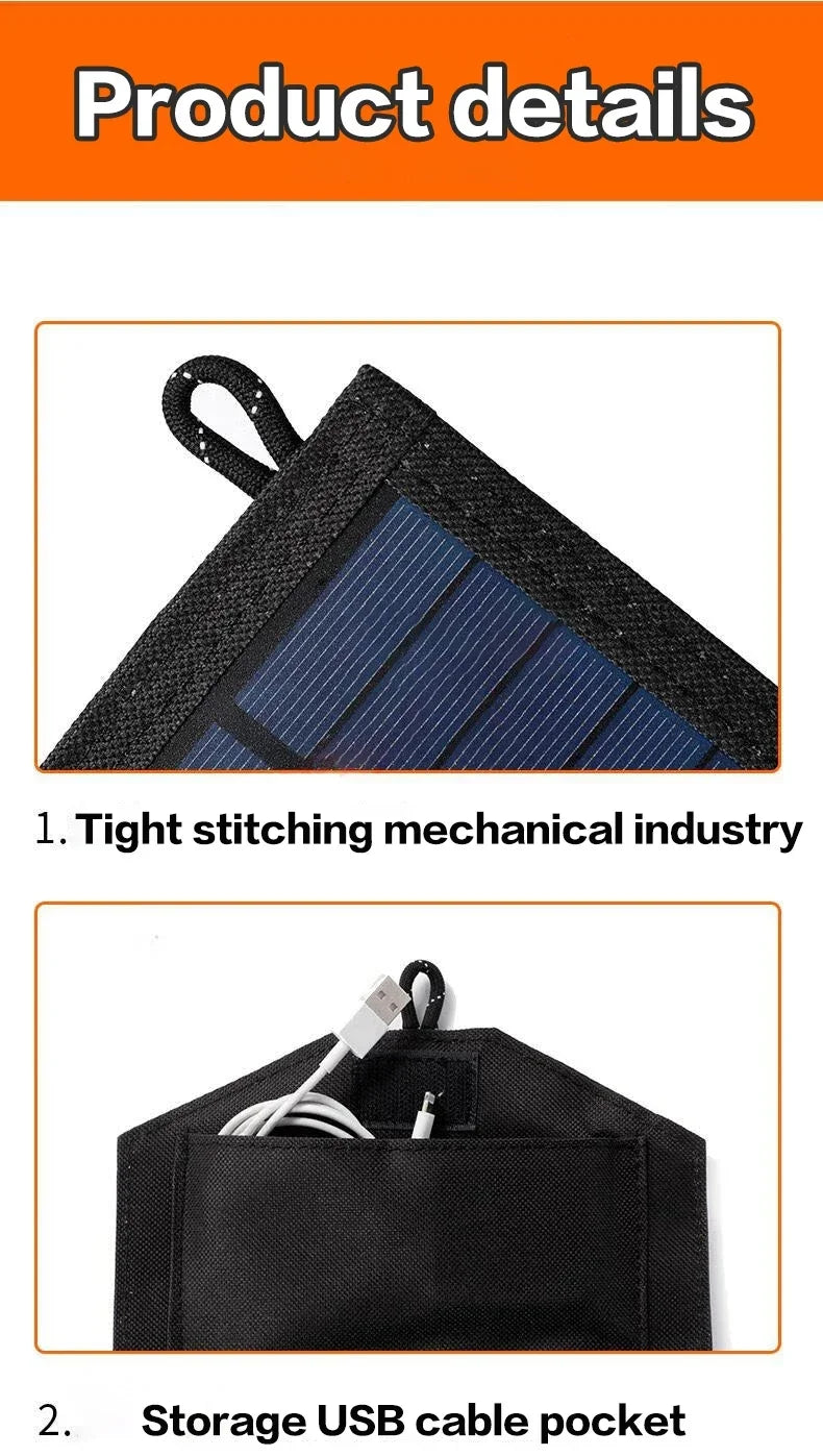 4 fold 100W Foldable solar panel 20w/h portable solar panels Fast charger USB 5V DC Full time solar panel mobile power supply