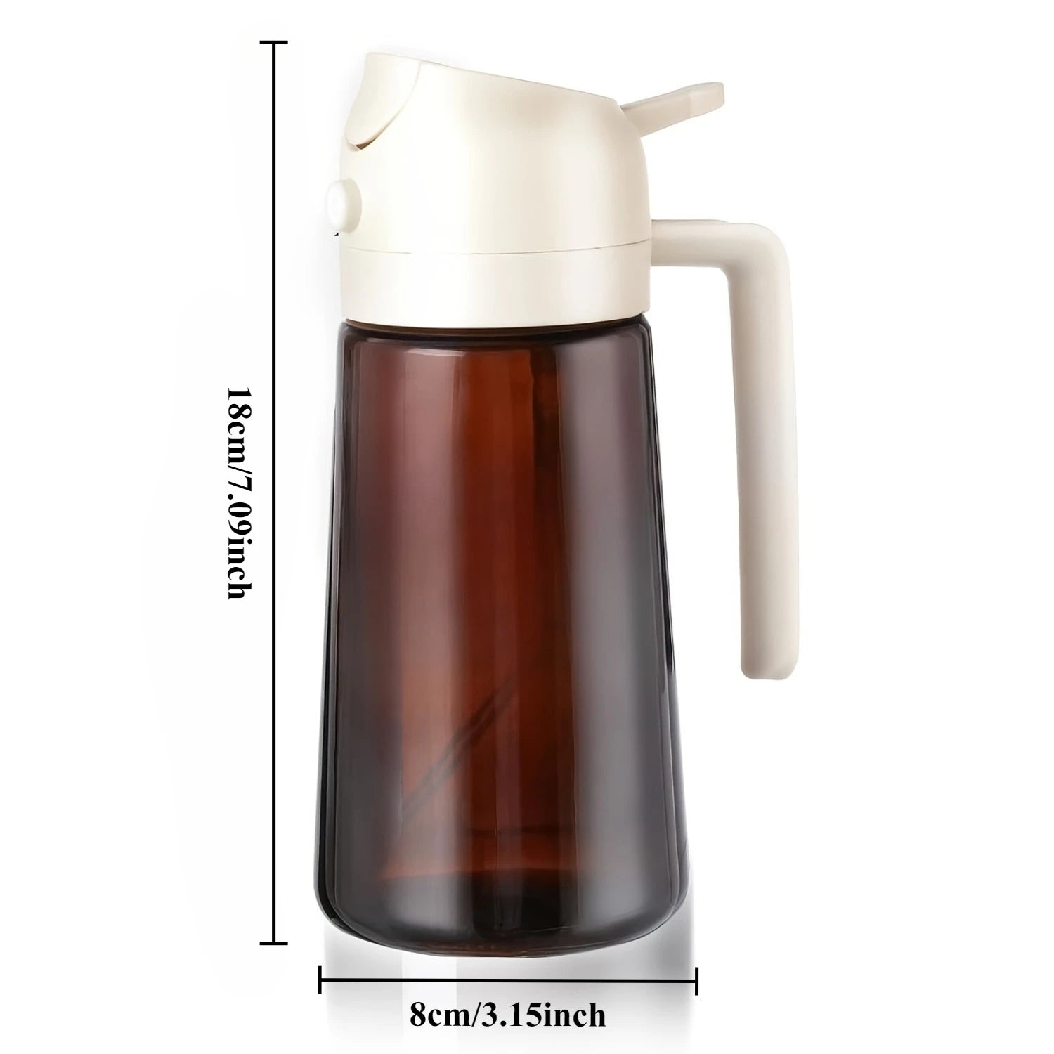 16oz/470ML Light Blocking Brown Oil Sprayer for Cooking 2 in 1 Olive Oil Dispenser Bottle for Kitchen Oil Bottle Seasoning Tools
