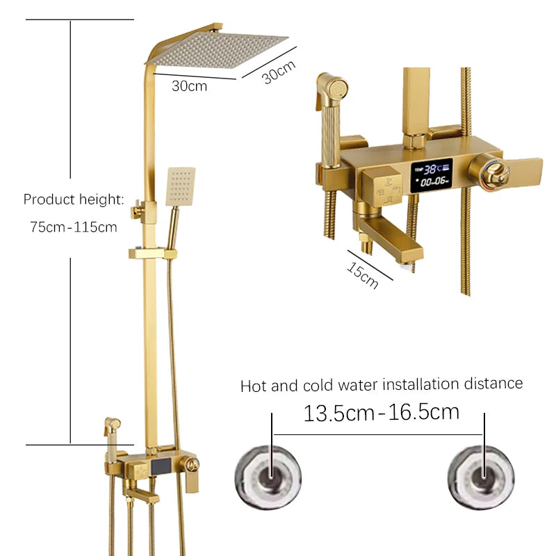 OXG Shower Faucet Digital Display Bathroom Shower Set Rain Shower Set Shower System Thermostatic/No Thermostatic Shower Column